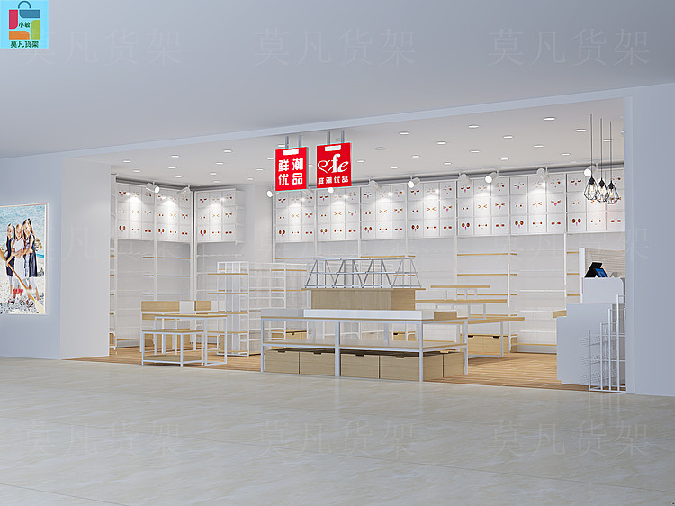 莫凡货架老牌厂家-陕西单面双面文创店文具展示柜