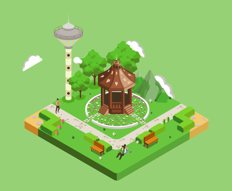 《趣味西林》2.5D校园地图（图ZMzgzNzg5MjMy） - 信息图表 - 站酷设计师笋子邯原创素材 - 站酷ZCOOL