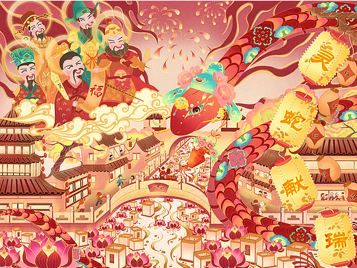 2025|蛇年插画设计——灵蛇献瑞