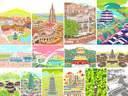 南宁城市插画20画