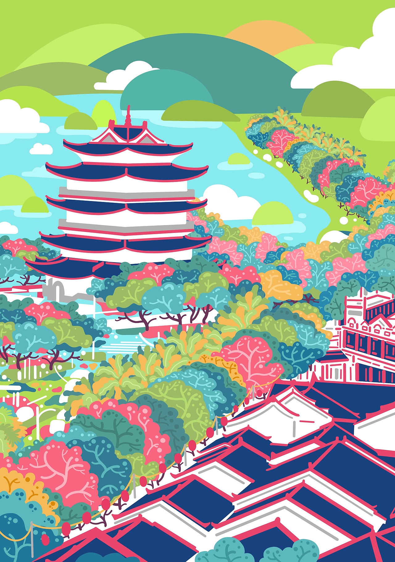 南宁城市插画20画