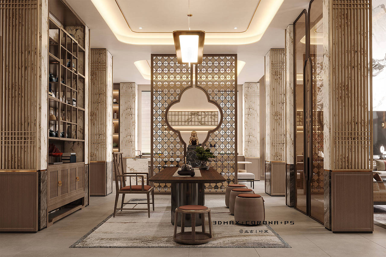 新中式别墅设计丨美到骨子里的细腻与优雅