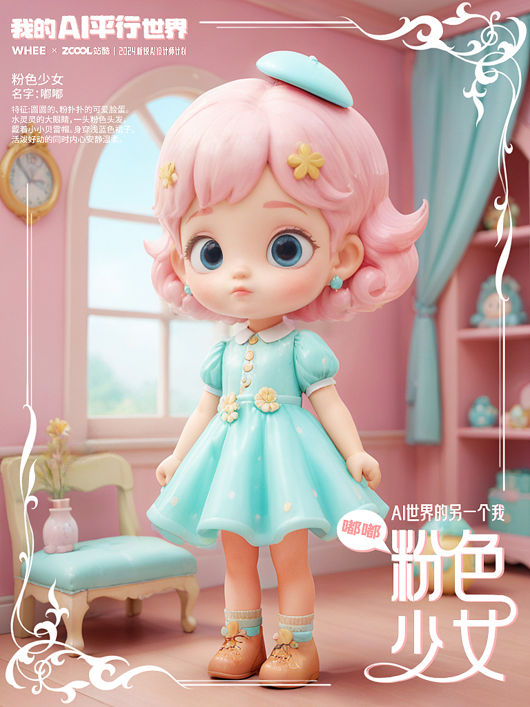 AI世界的另一个我--粉色少女（图ZMzgzODg1OTgw） - AI作品 - 站酷设计师蘑菇蘑菇快长大原创素材 - 站酷ZCOOL