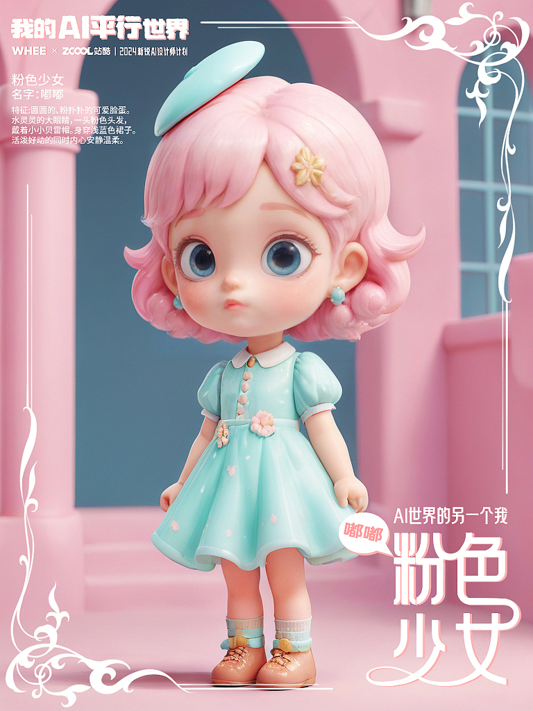 AI世界的另一个我--粉色少女（图ZMzgzODg2MDAw） - AI作品 - 站酷设计师蘑菇蘑菇快长大原创素材 - 站酷ZCOOL