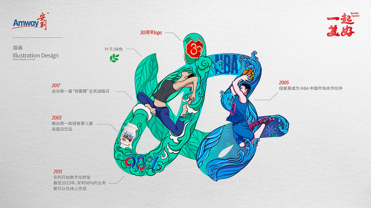 一起美好/字体插画