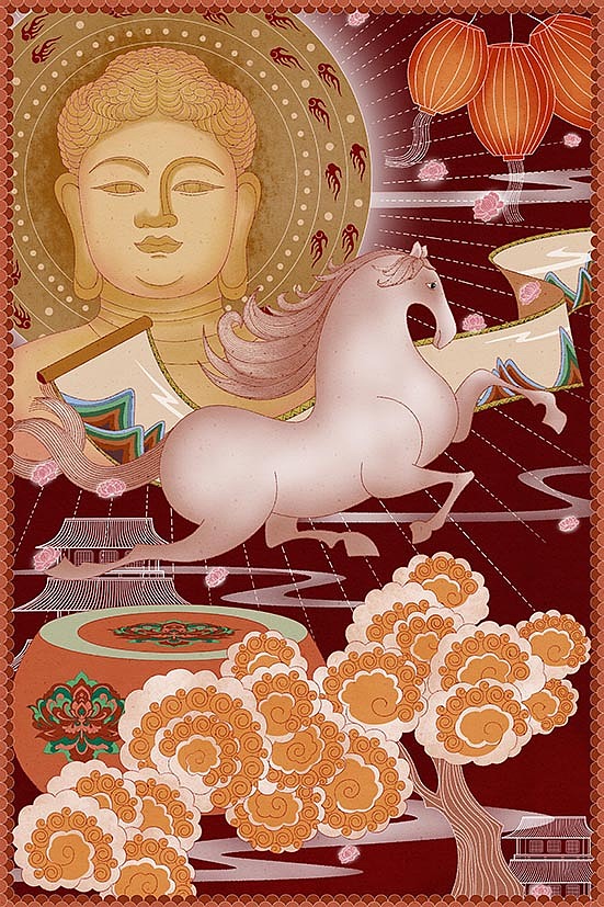 唐韵（图ZMzgzOTE1NTI0） - 商业插画 - 站酷设计师禾小he原创素材 - 站酷ZCOOL