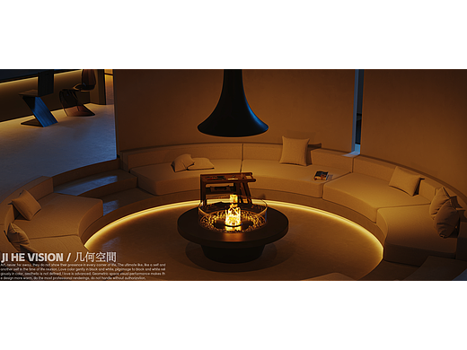 几何空间视觉表现 | 标点设计办公空间-夜景篇（1）