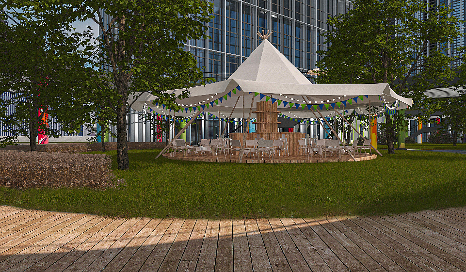 前洋里商务中心氛围包装 | 三石三斤作品（图ZMzgzOTI1NDY0） - 景观设计 - 站酷设计师三石三斤Brand原创素材 - 站酷ZCOOL