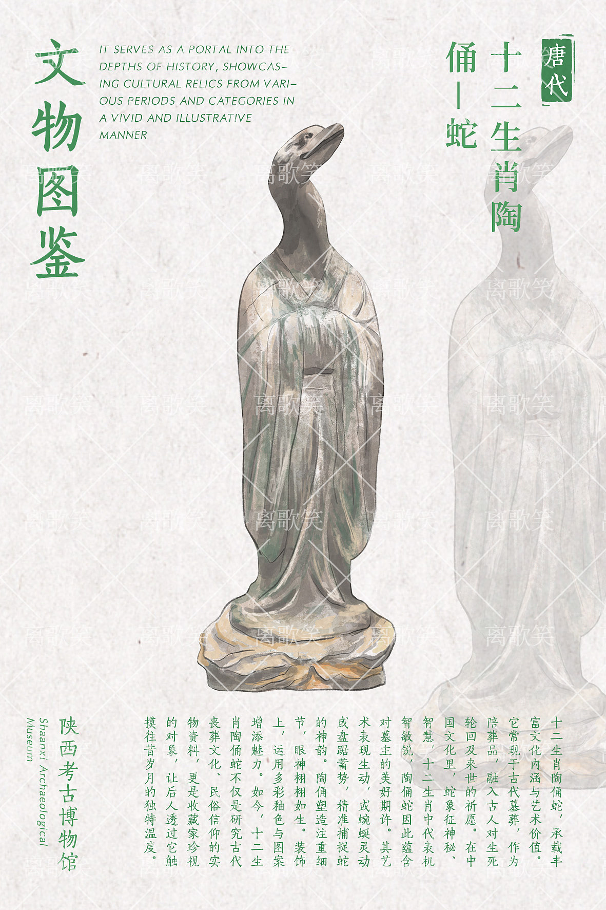 文物插画|蛇年大吉