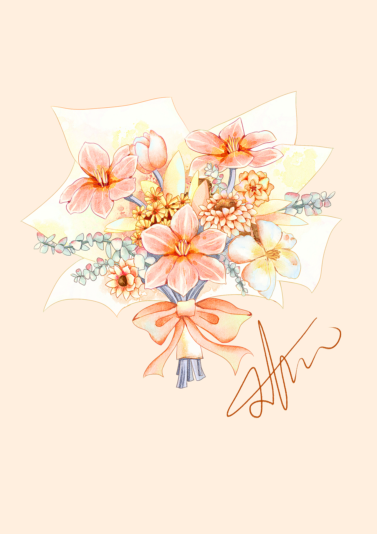 水彩花束（图ZMzgzOTM5NTIw） - 商业插画 - 站酷设计师玩生原创素材 - 站酷ZCOOL