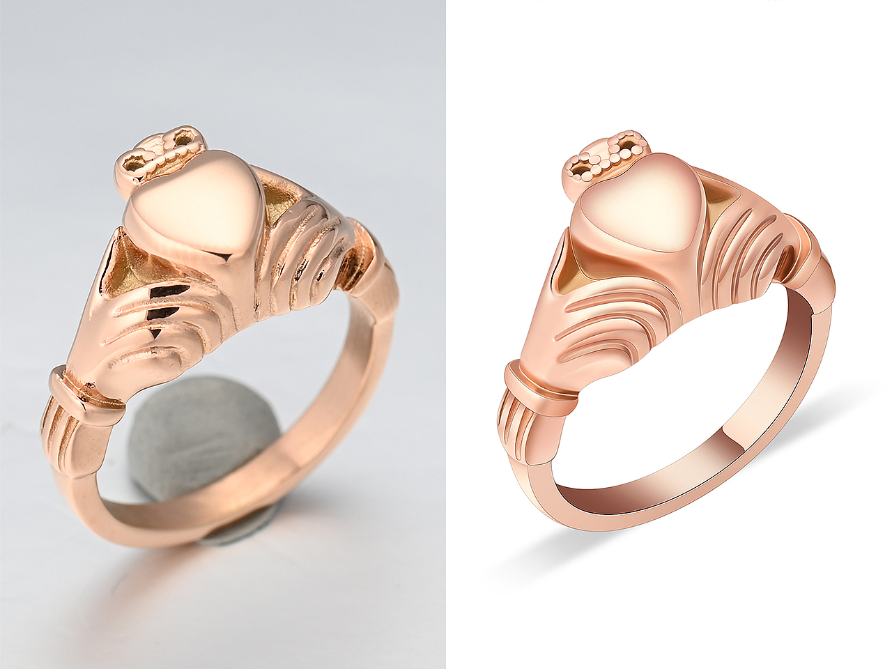 手捧心戒指饰品精修