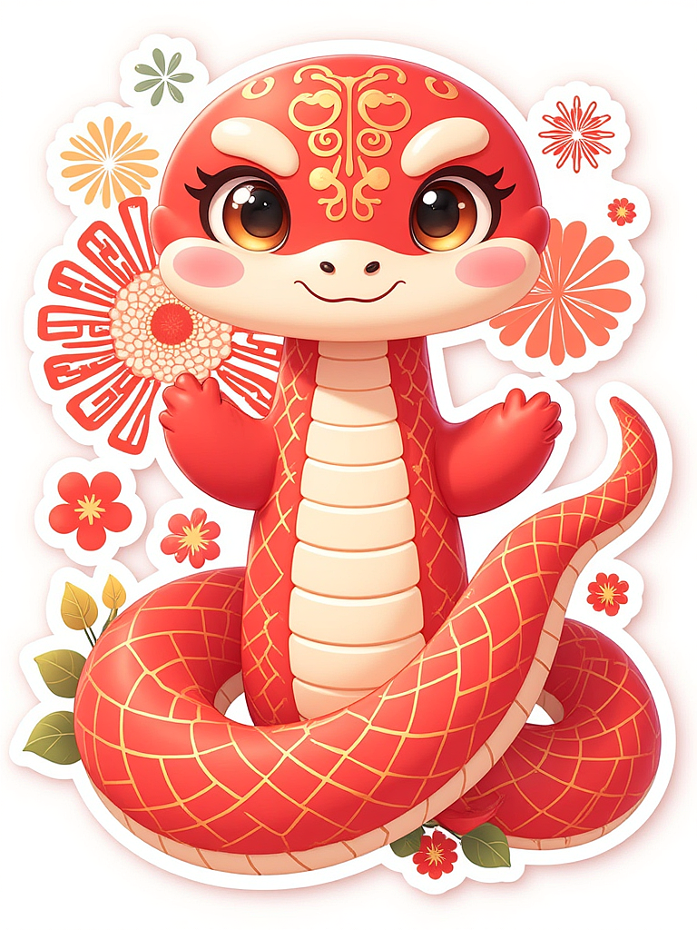 蛇年贴纸（图ZMzgzOTc2NTQw） - AI作品 - 站酷设计师Gpaint原创素材 - 站酷ZCOOL