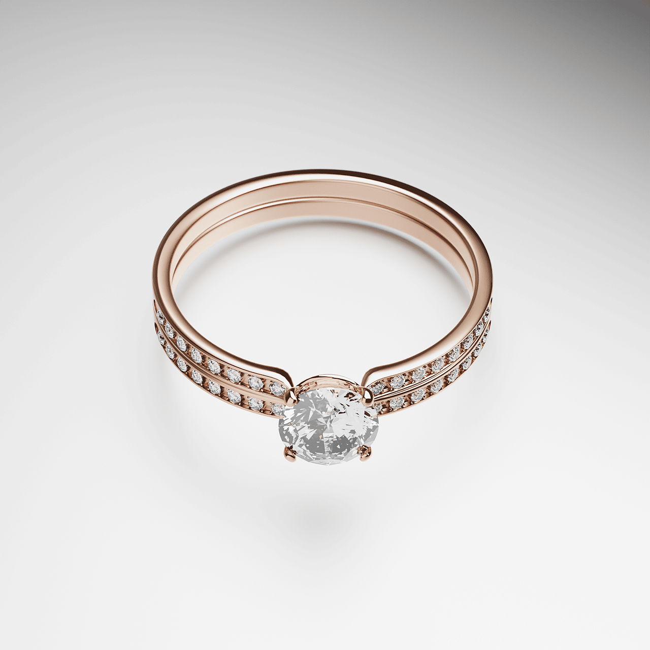 钻戒 | 珠宝 | 白底 | 渲染效果图