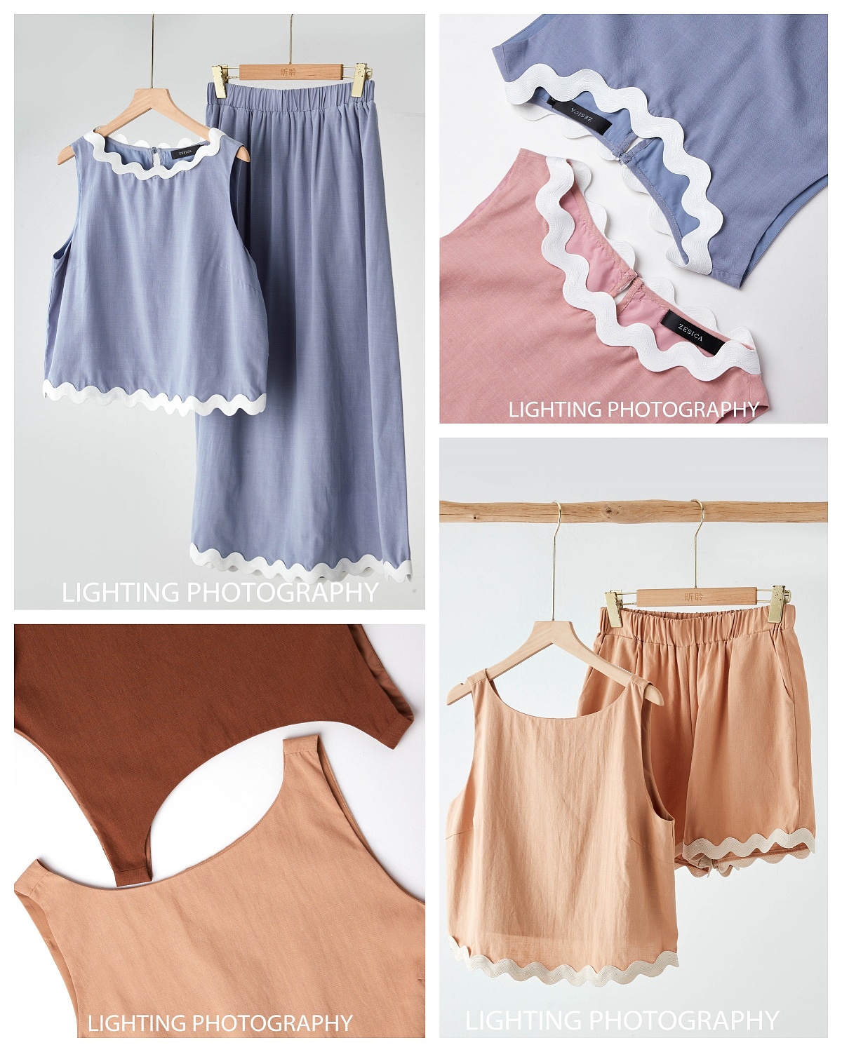 服装挂拍套装组合拍摄方式丨白底图