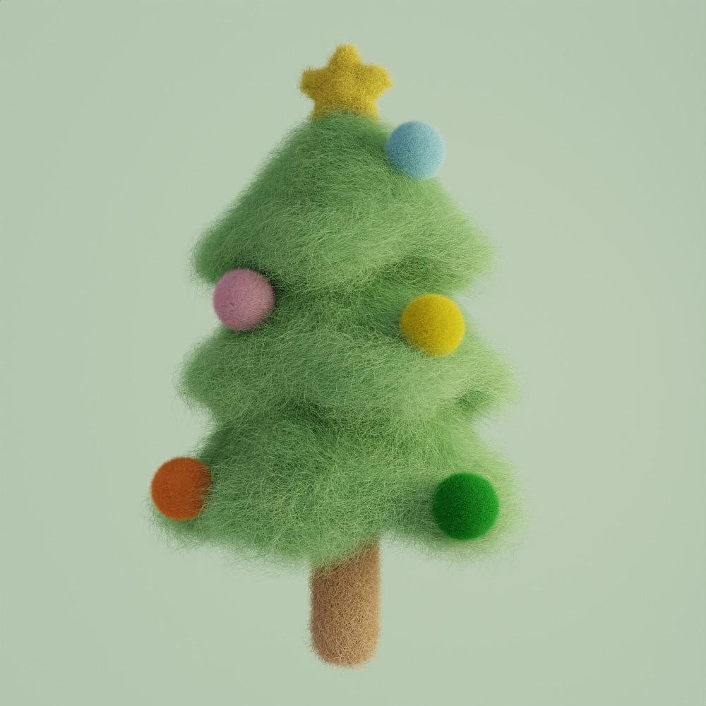 blender毛氈圣誕樹(shù)（圖ZMzgzOTkwMTYw） - 場(chǎng)景 - 站酷設(shè)計(jì)師未成年原創(chuàng)素材 - 站酷ZCOOL
