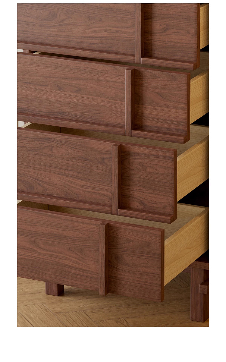 黑胡桃全实木五斗柜