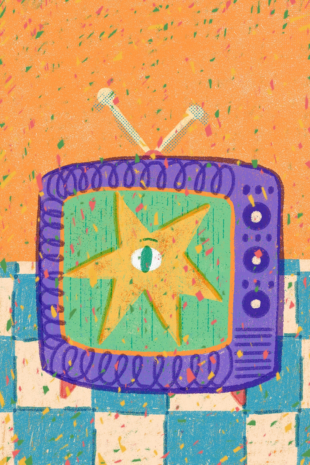 星星电视台（图ZMzg0MDYxODU2） - 艺术插画 - 站酷设计师张张菇原创素材 - 站酷ZCOOL