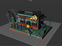 C4D卡通場景*建模渲染練習(xí)*小海