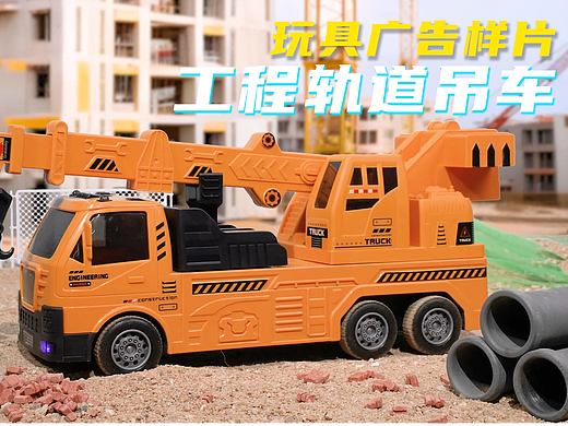 工程轨道吊车玩具样片，小车滑轨大车玩沙两种玩法