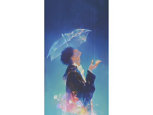 情緒插畫《雨中故事》（個人主頁-ZNzEyMzkyNDg=） - 商業(yè)插畫 - 站酷設(shè)計師少女祈禱S原創(chuàng)素材 - 站酷ZCOOL