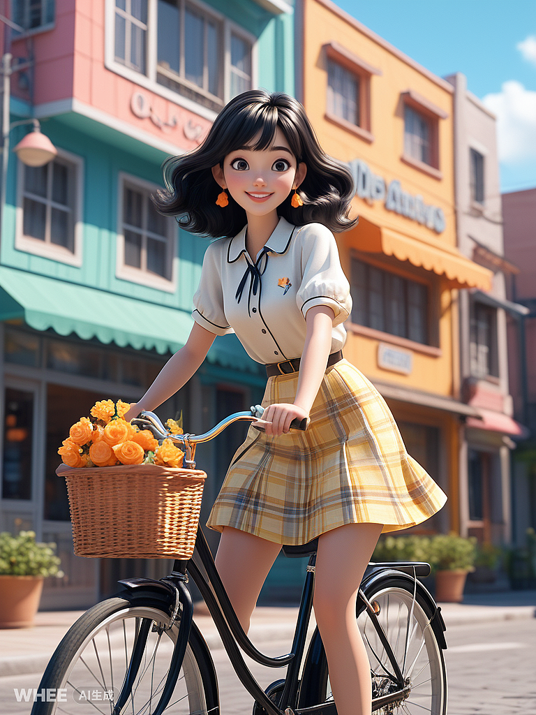 单车女孩1（图ZMzg0MTAwOTY0） - 艺术插画 - 站酷设计师Z774489571原创素材 - 站酷ZCOOL