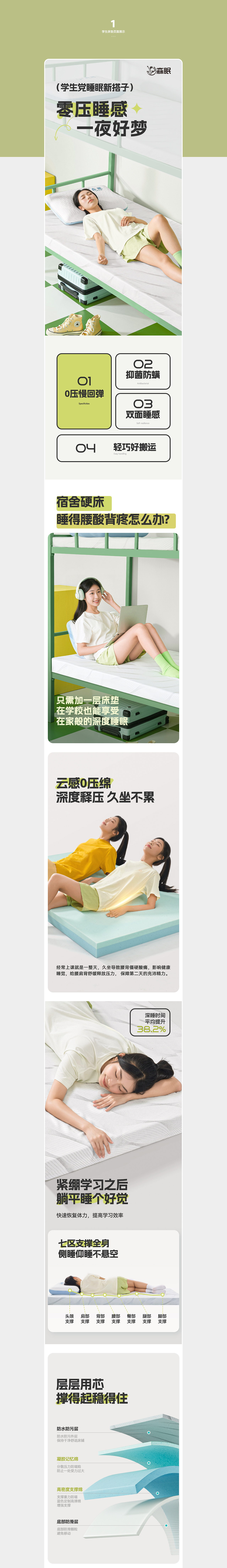 学生床垫详情页设计/视频（图ZMzg0MTE1Nzky） - 电商 - 站酷设计师领悦品牌电商视觉原创素材 - 站酷ZCOOL