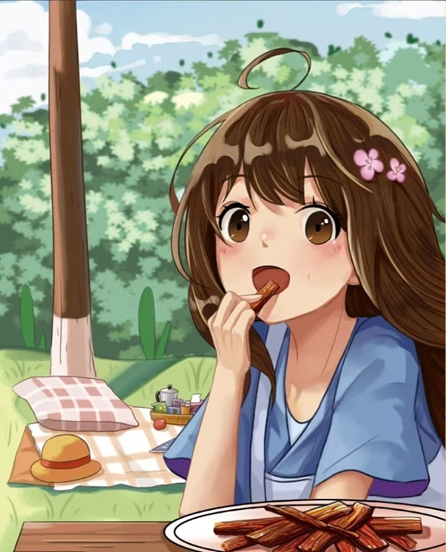 手绘卡通IP形象猪肉干包装设计