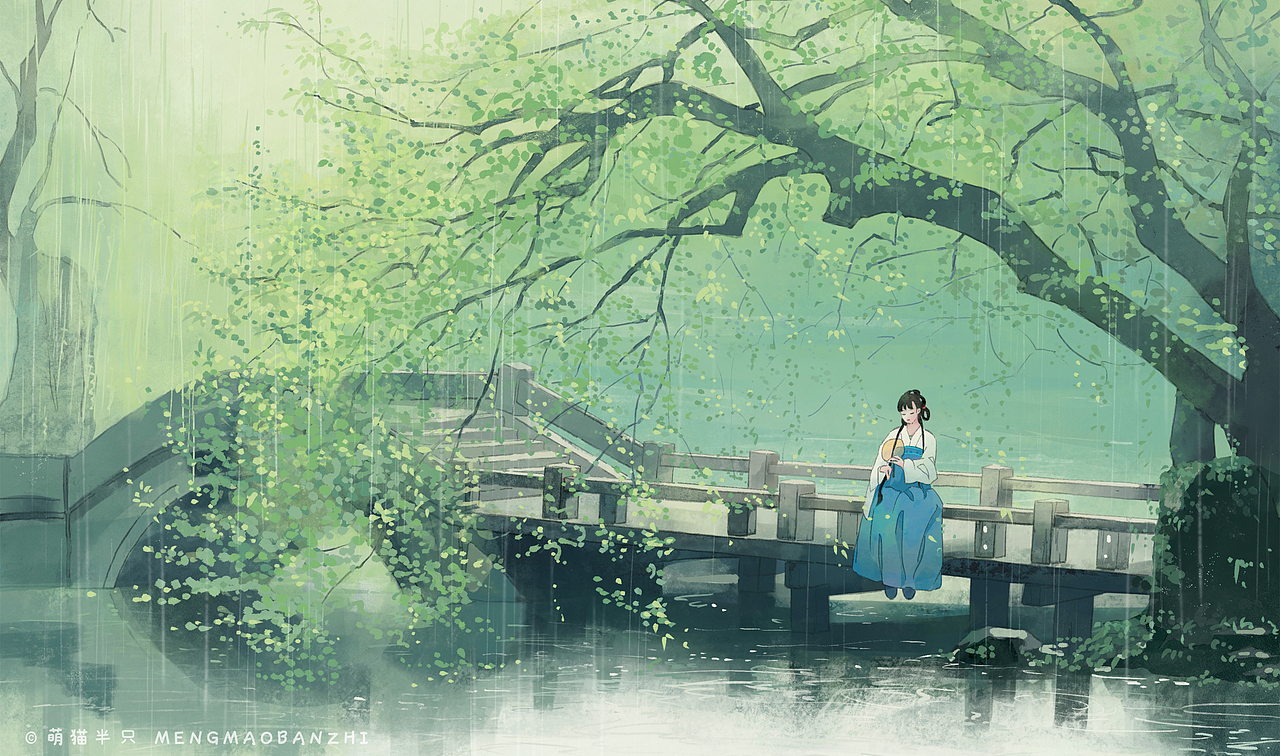 春思淡,暗香轻。江南雨冷若为情。——孔榘