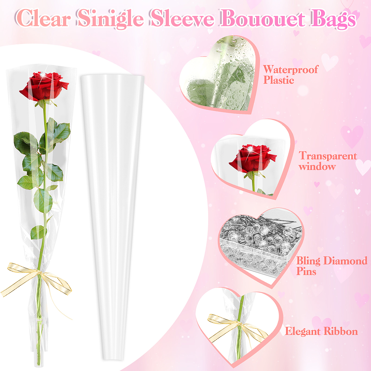 亚马逊套图视频-情人节礼物-爱心挂件-透明包花纸合集