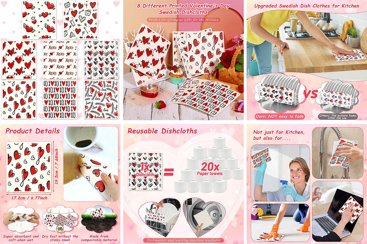 亚马逊套图视频-情人节礼物-爱心挂件-透明包花纸合集