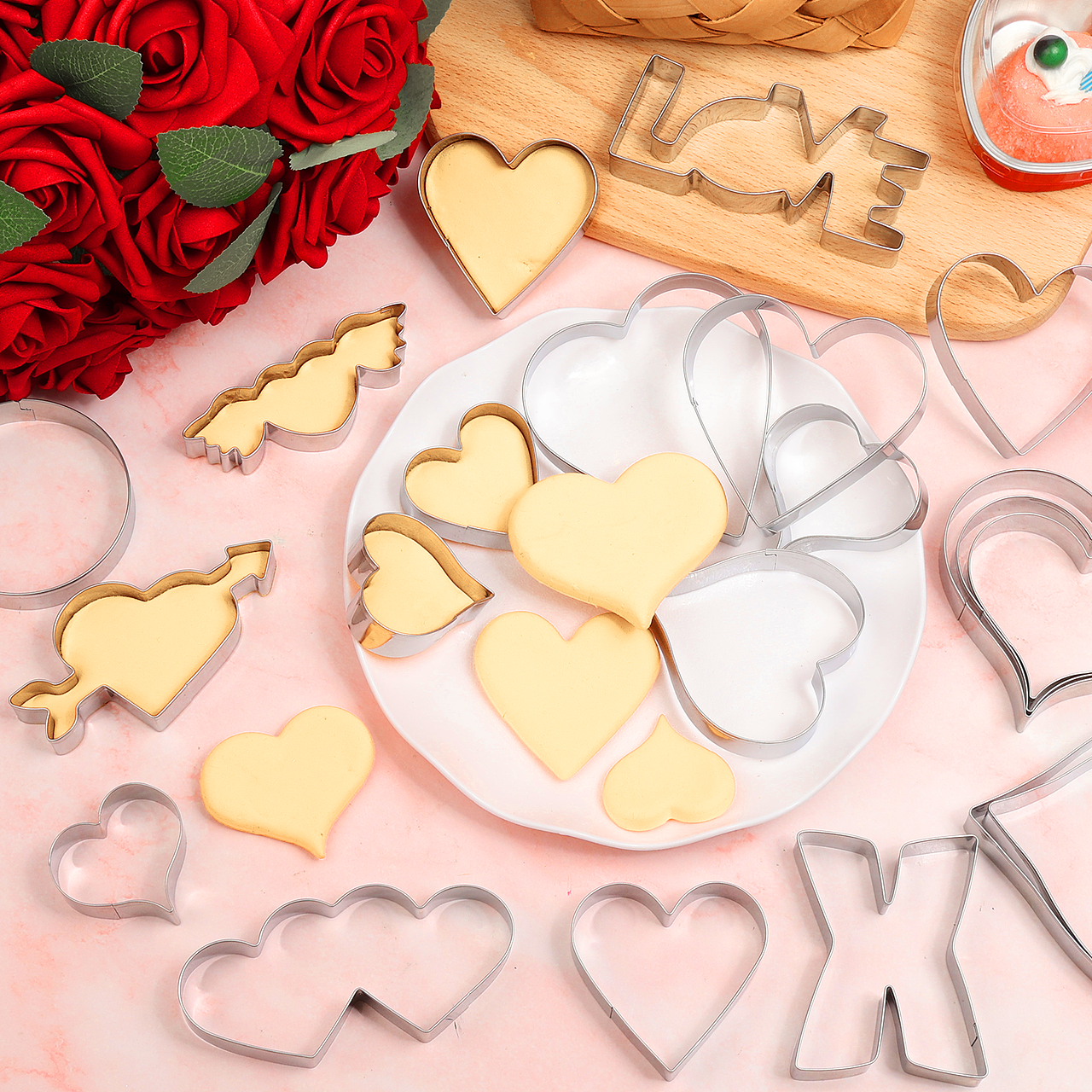 亚马逊套图视频-情人节礼物-爱心挂件-透明包花纸合集