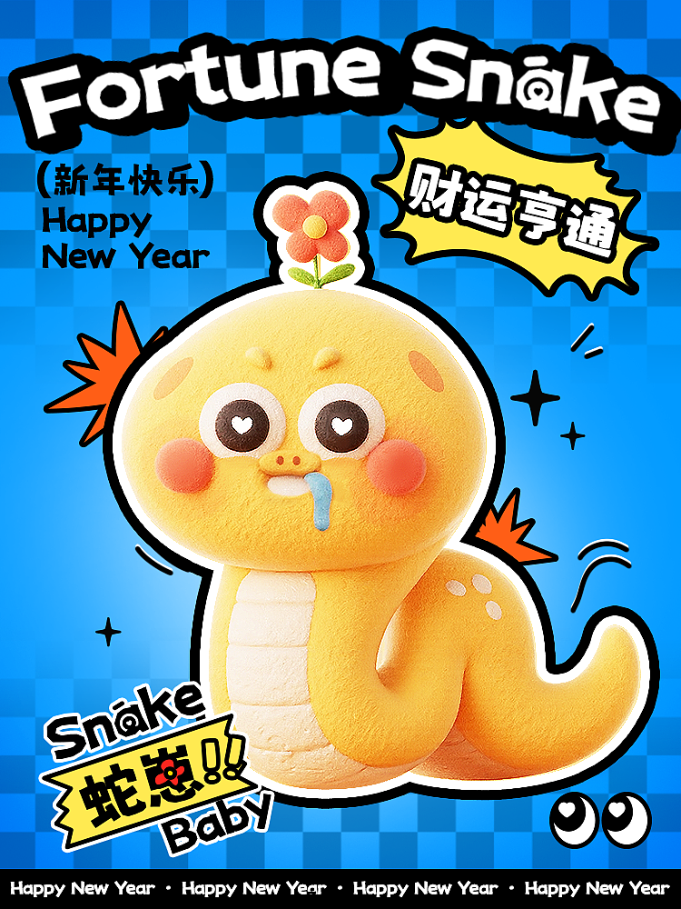 2025年｜3d版小蛇崽闪亮登场✨（图ZMzg0MTM4NTA4） - IP形象 - 站酷设计师羔饭团原创素材 - 站酷ZCOOL