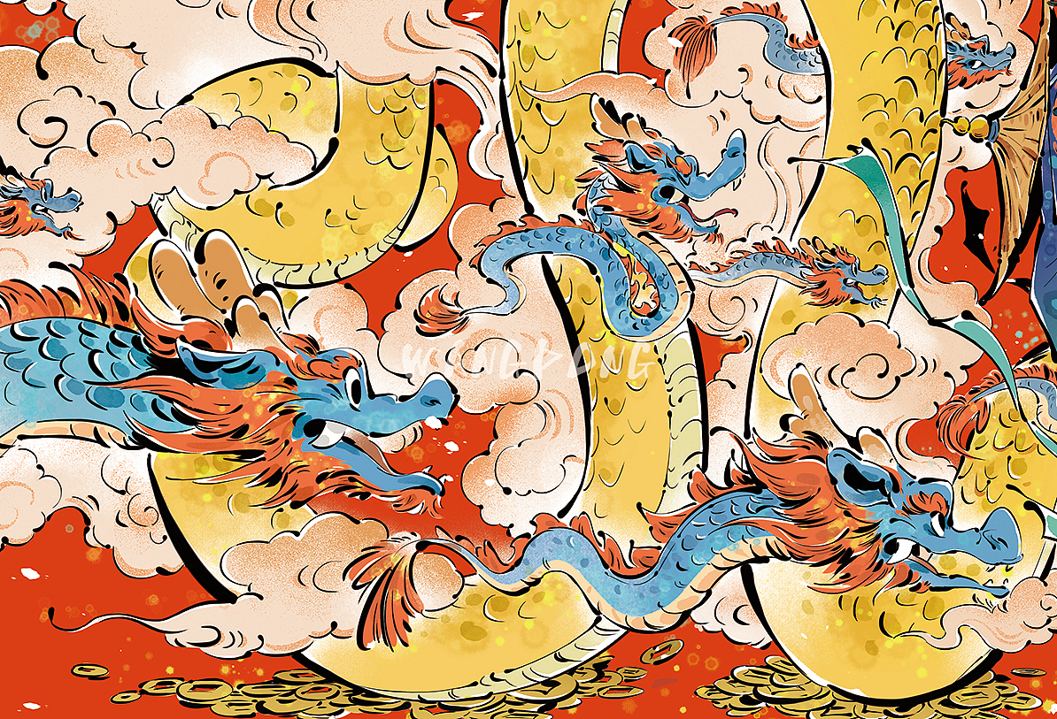 蛇年插画创作【画蛇添富】（图ZMzg0MTQ4Njg0） - 商业插画 - 站酷设计师这个画手不太冷静原创素材 - 站酷ZCOOL