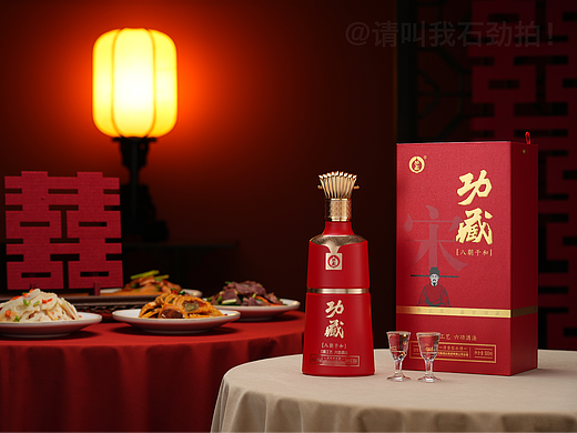 【白酒的喜宴场景拍摄】功藏酒