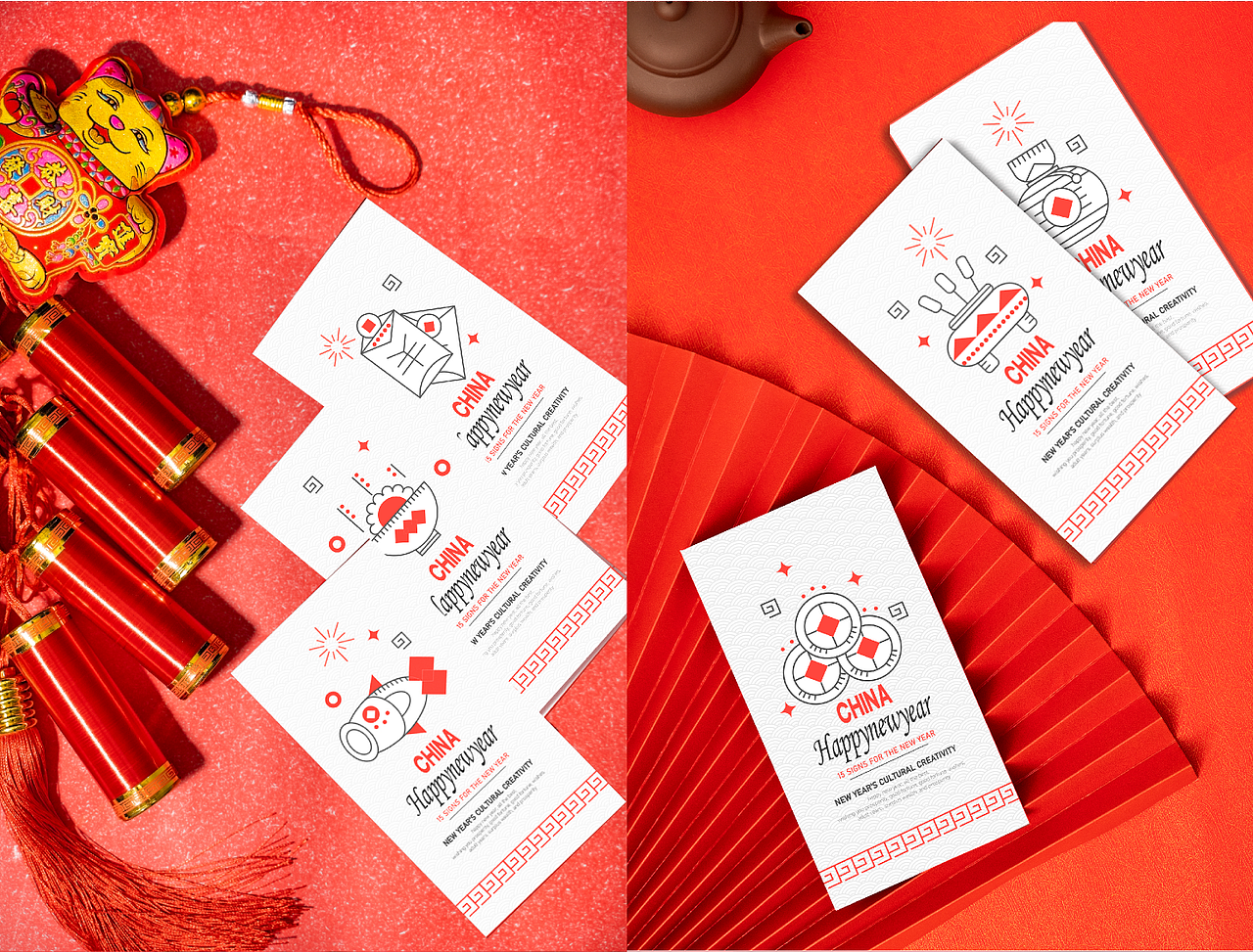 春节贺卡图案设计（图ZMzg0MTc3Mjky） - 宣传物料 - 站酷设计师陈SAi原创素材 - 站酷ZCOOL