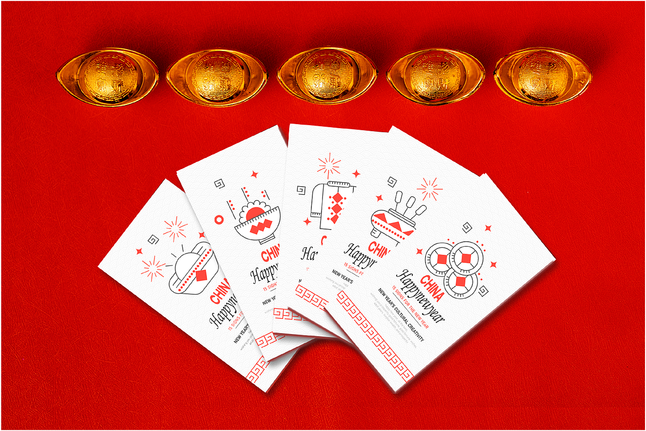 春节贺卡图案设计（图ZMzg0MTc3MzAw） - 宣传物料 - 站酷设计师陈SAi原创素材 - 站酷ZCOOL