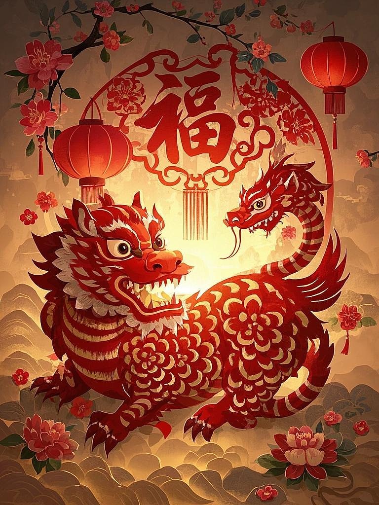 新年年兽剪纸（图ZMzg0MjE3NTY4） - AI作品 - 站酷设计师你呐nina原创素材 - 站酷ZCOOL