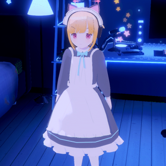 3D VRM虚拟形象,与live2D相同设备可使用 (女仆小桃2)