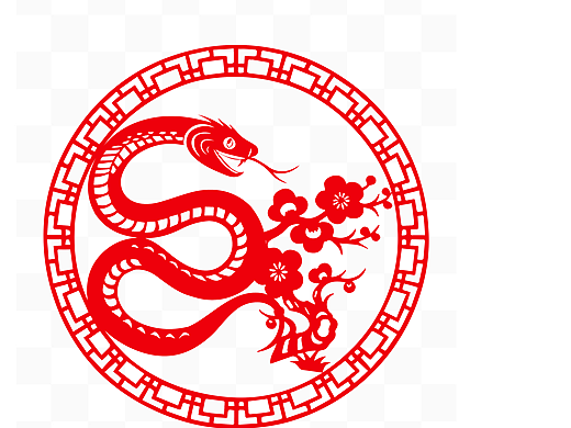 2025蛇年梅花与蛇窗花剪纸装饰图案_