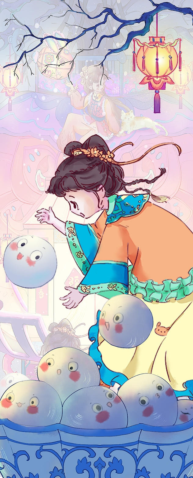 喜乐元宵（图ZMzg0MjIzNDUy） - 商业插画 - 站酷设计师大寒小涵原创素材 - 站酷ZCOOL