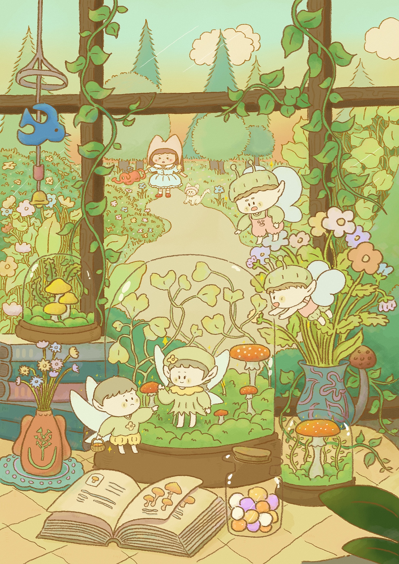 系列插画合集｜秘密花园系列（图ZMzg0MjMyNjg0） - 创作习作 - 站酷设计师蓝蓝天Y原创素材 - 站酷ZCOOL