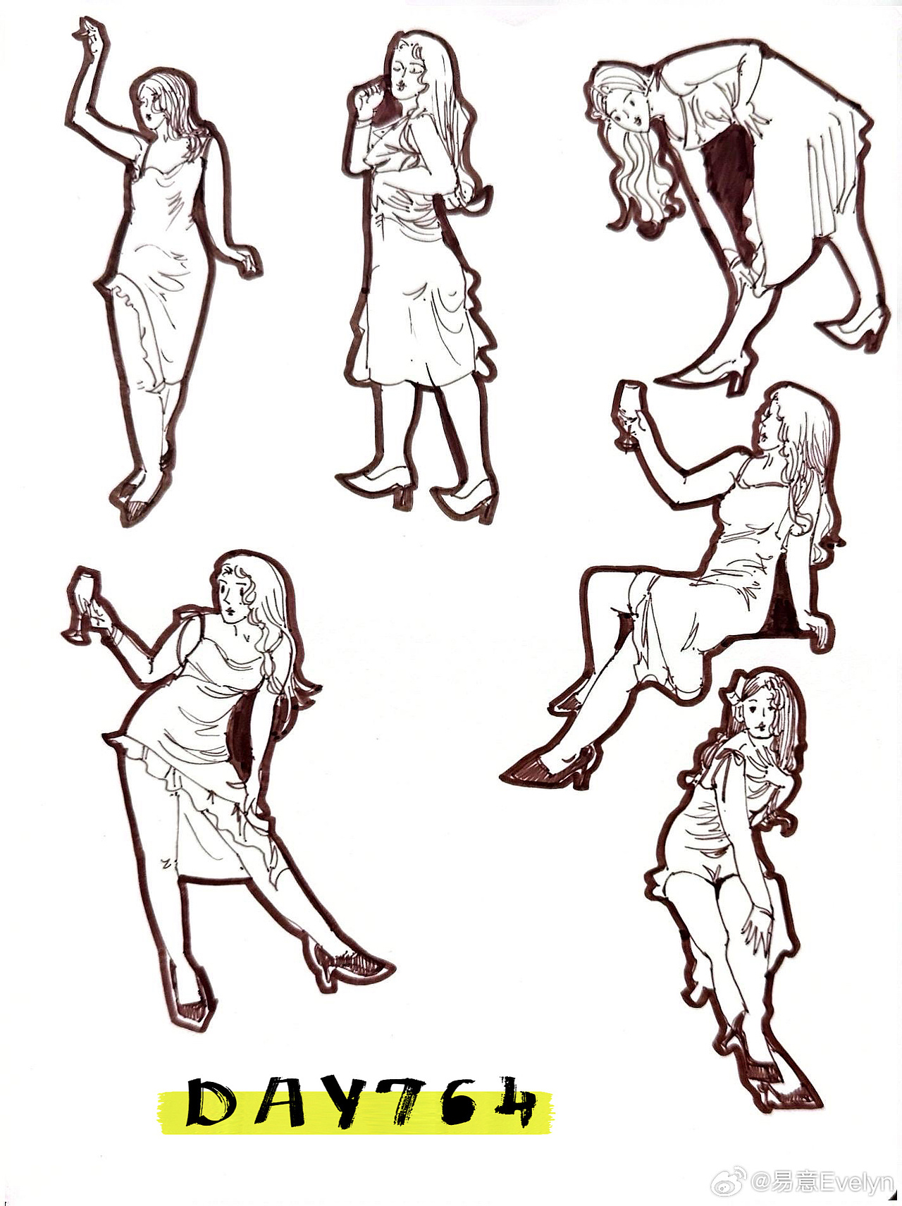 速写60天挑战第13次2024年9月至10月（图ZMzg0MjM1ODc2） - 创作习作 - 站酷设计师易意Evelyn原创素材 - 站酷ZCOOL