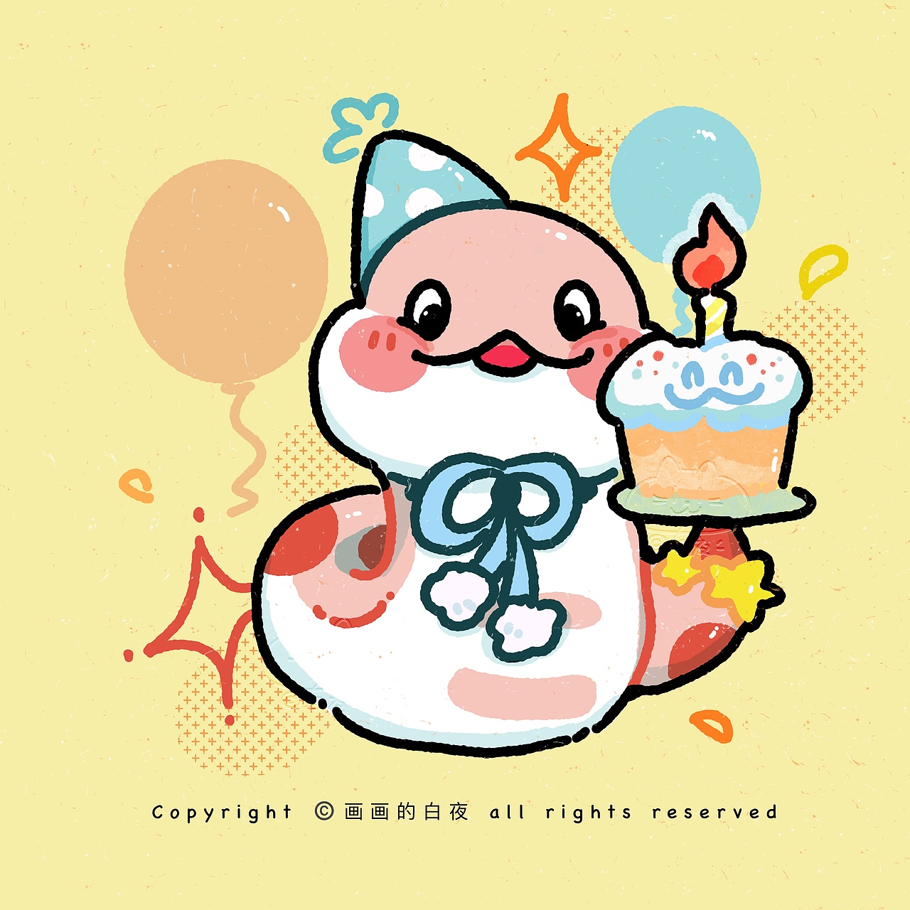 原创蛇年小插画（图ZMzg0MjQzNzAw） - 图案 - 站酷设计师画画的白夜原创素材 - 站酷ZCOOL