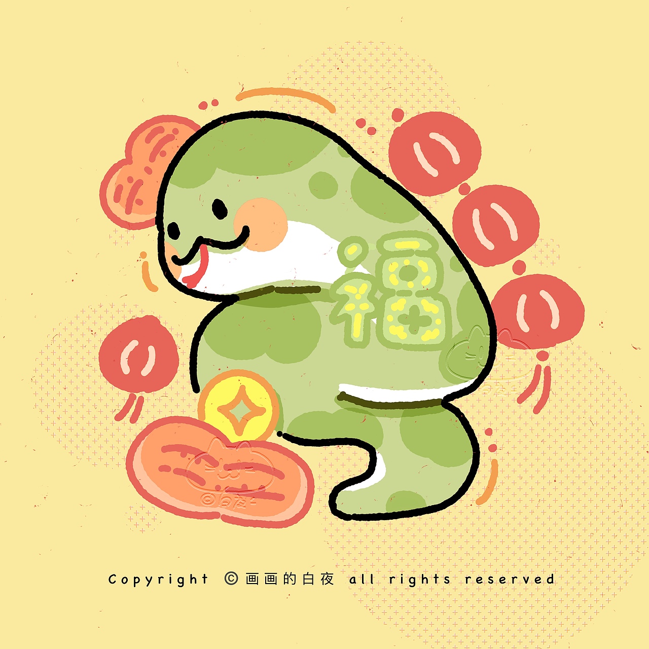 原创蛇年小插画（图ZMzg0MjQzNzA0） - 图案 - 站酷设计师画画的白夜原创素材 - 站酷ZCOOL