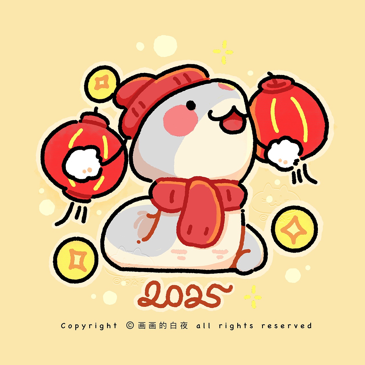 原创蛇年小插画（图ZMzg0MjQzNzEy） - 图案 - 站酷设计师画画的白夜原创素材 - 站酷ZCOOL