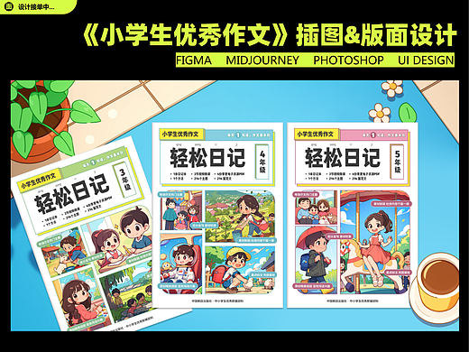 《小学生优秀作文》插图&版面设计 mj附送咒语