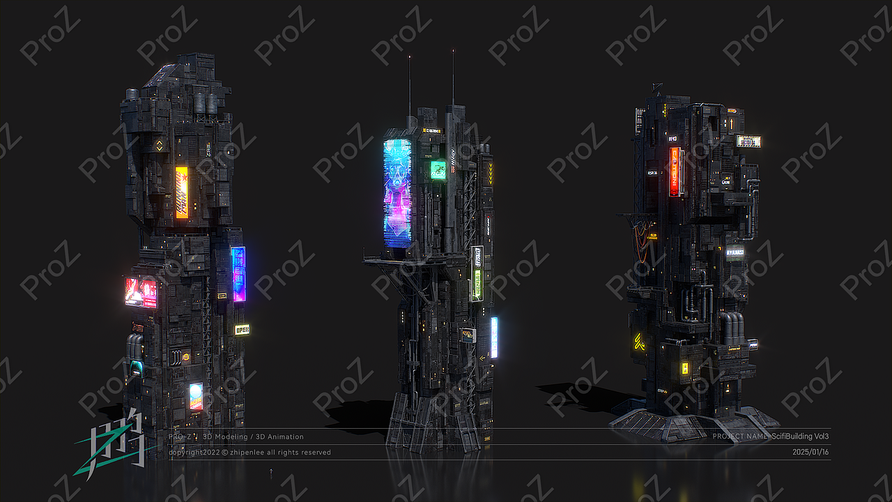 赛博朋克 科幻 未来世界 科幻城市 建筑模型 VOL 3