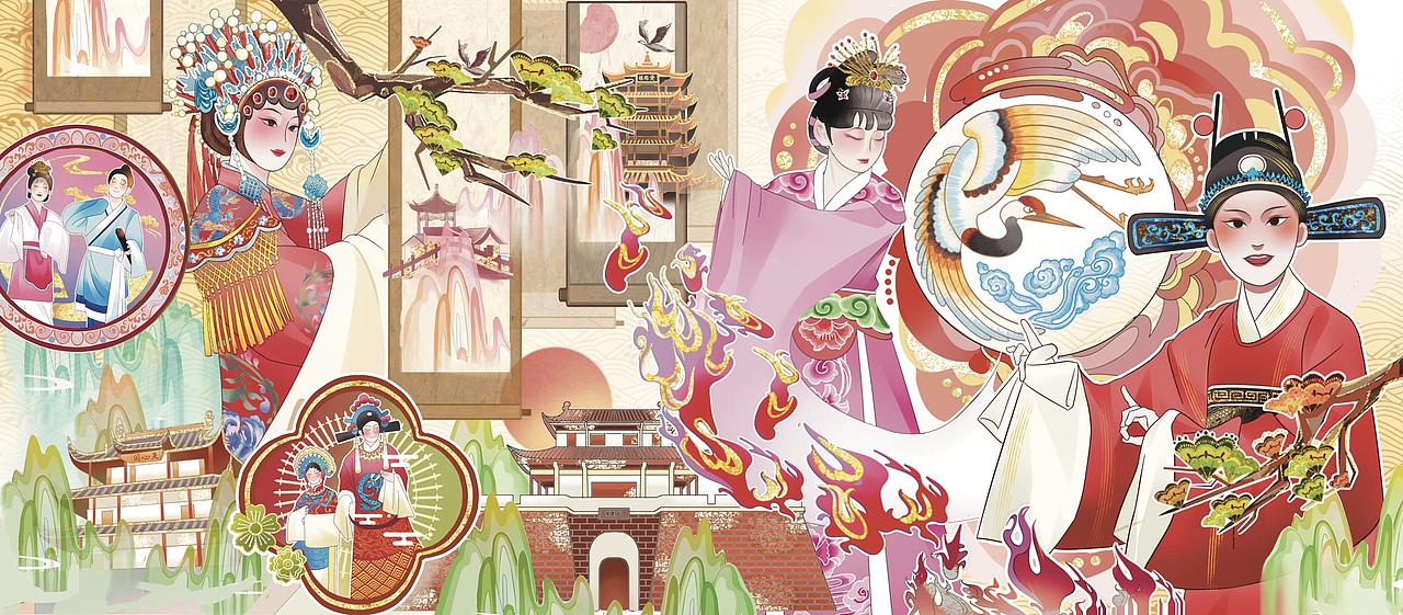 黄梅戏女驸马一些插画