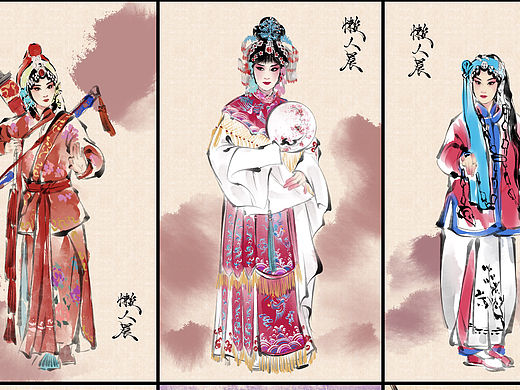 古风水墨戏曲人物 —传统文化