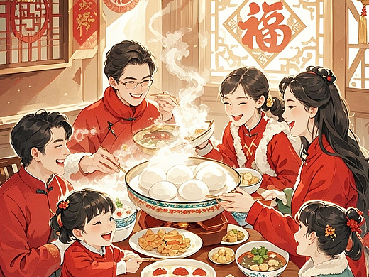 元宵节，吃元宵，赏花灯